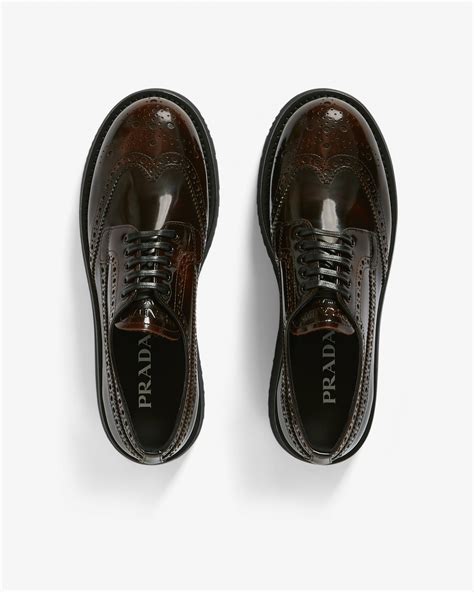 prada brown leather derby|Sienna Brushed Leather Derby Shoes .